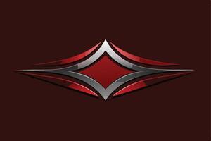 Abstract Red and Grey Metallic Diamond Logo vector