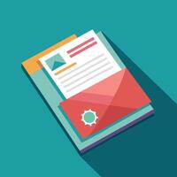 Colorful Paper Sheets with Gear Icon and Long Shadow vector