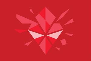 Abstract Red Geometric Shape Shattered Design vector