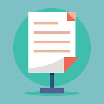 Paper Document Stand With Red Tabs vector