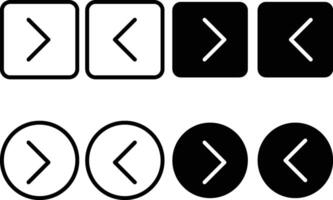 Next and previous icon set. Slider arrow button sign vector