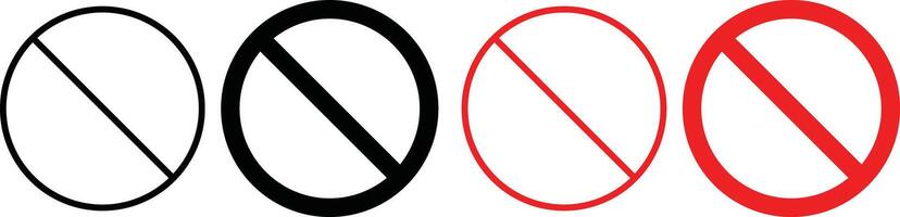 No icon set . Stop sign symbol vector