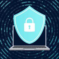 Padlock With Keyhole icon in. personal data security Illustrates cyber data or information privacy idea. Protective shield sign digital security with the image of a padlock. vector