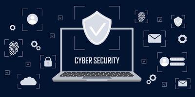 Padlock With Keyhole icon in. personal data security Illustrates cyber data or information privacy idea. Protective shield sign digital security with the image of a padlock. vector