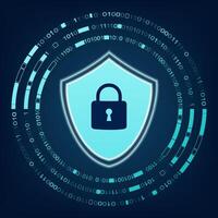 Cybersecurity and information protection. Data protection concept design for personal privacy, and cyber security. Shield With Keyhole icon. Illustration. vector