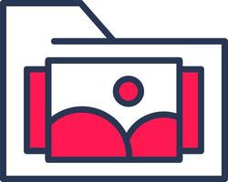 Images Folder Line Half Filled vector