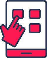 Interaction Design Line Half Filled vector