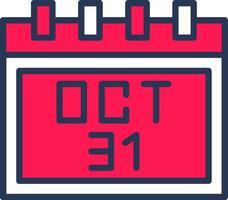 October 31st Line Half Filled vector