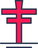Cross Line Half Filled vector
