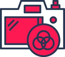 Camera Filter Line Half Filled vector