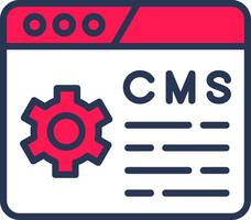 Content Management System Line Half Filled vector