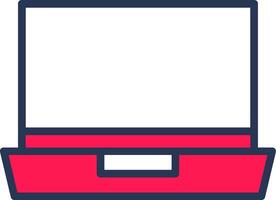 Laptop Line Half Filled vector