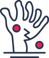Scary Hand Line Half Filled vector