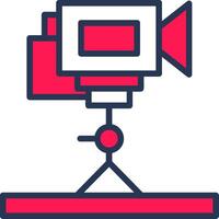 Tripod Camera Line Half Filled vector