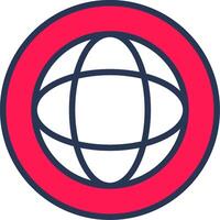 Globe Line Half Filled vector