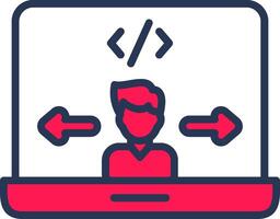 End Users Line Half Filled vector