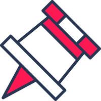 Push Pin Line Half Filled vector