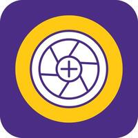 Diaphragm Filled Curve Icon vector