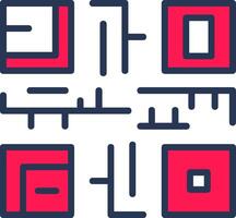 QR Code Line Half Filled vector