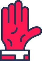 Raise Hand Line Half Filled vector