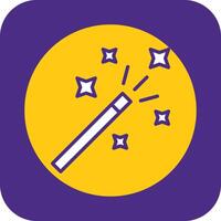 Magic Wand Filled Curve Icon vector