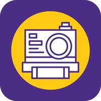 Instant Camera Filled Curve Icon vector