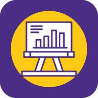 Presentation Filled Curve Icon vector