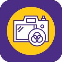 Camera Filter Filled Curve Icon vector