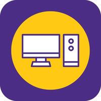 Computer Filled Curve Icon vector