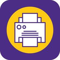 Printer Filled Curve Icon vector