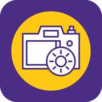 Camera Brightness Filled Curve Icon vector
