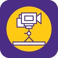 Tripod Camera Filled Curve Icon vector