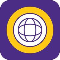 Globe Filled Curve Icon vector