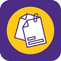 Attached File Filled Curve Icon vector