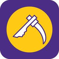 Scythe Filled Curve Icon vector