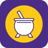 Cauldron Filled Curve Icon vector