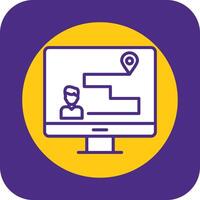 Customer Journey Map Filled Curve Icon vector