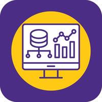 Data Driven Filled Curve Icon vector