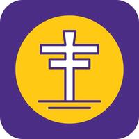Cross Filled Curve Icon vector