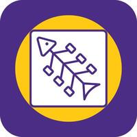 Fishbone Diagram Filled Curve Icon vector