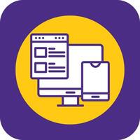 Responsive Web Design Filled Curve Icon vector
