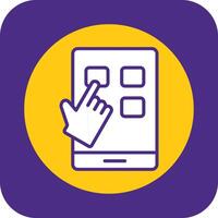 Interaction Design Filled Curve Icon vector