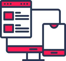 Responsive Web Design Line Half Filled vector