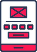 Low Fidelity Wireframe Line Half Filled vector