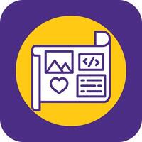 Mockup Filled Curve Icon vector