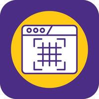 Grid Filled Curve Icon vector