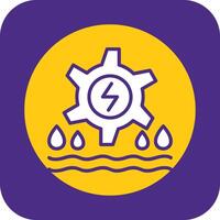 Hydro Power Filled Curve Icon vector