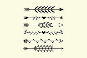 Unique Ornamental Arrow Elements vector