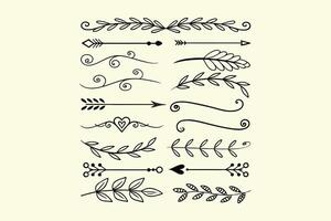 Leaf and Heart Divider Set vector