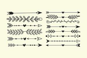 Rustic Arrows Floral Motifs vector